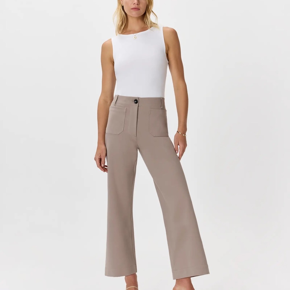 Quince Ultra-Stretch Ponte Cropped Wide Leg Pants